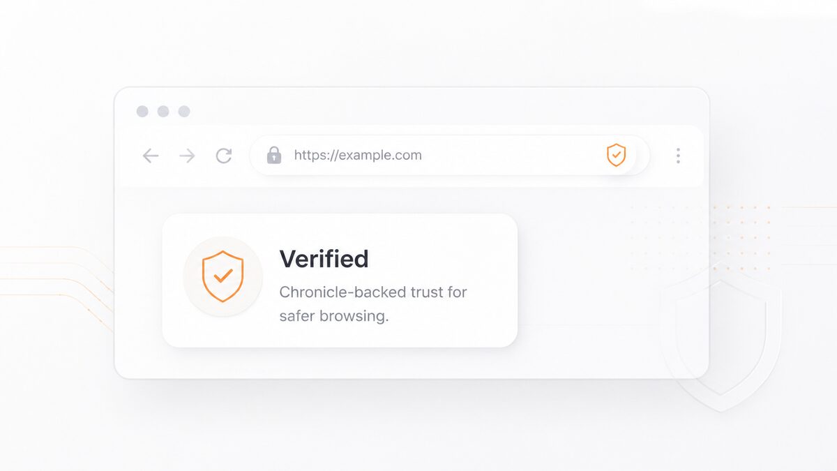 A secure web browser showing a verified and secure signal.