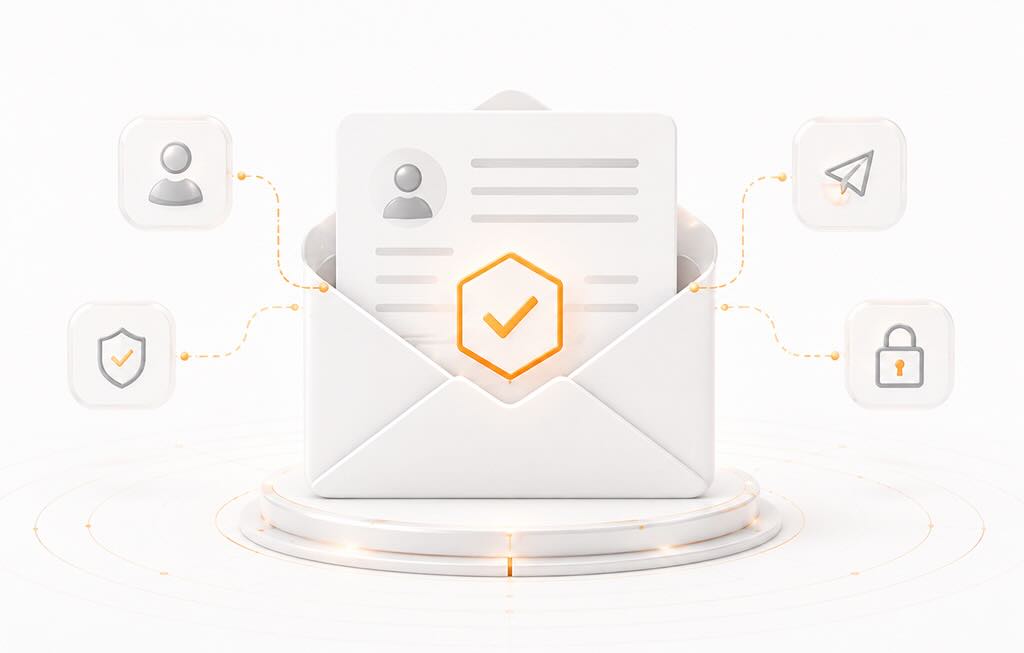 An authenticated email protected by Bitcoin-backed reputation signals.
